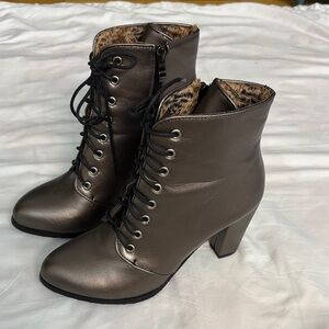 Stylish Metallic Ankle Boots
